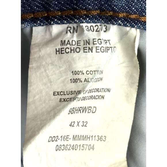 Western Cowboy Relaxed Boot Distressed Wrangler Denim Jeans Co, Men's 42X32 - Picture 11 of 11